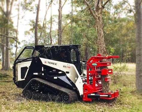 skid steer cutting trees|skid loader tree shear attachment.